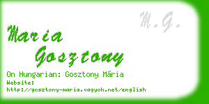 maria gosztony business card