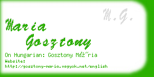 maria gosztony business card